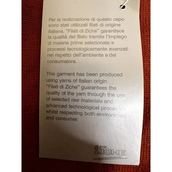 Guy Risoldi 100% Pure Italian Merino Wool Men's Sweater, Size M, Orange, NWT - Picture 13 of 15